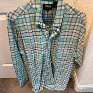 Resistol Men's Blue and Green Plaid Casual Shirt